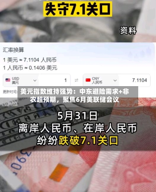 美元指数维持强势：中东避险需求+非农超预期，聚焦6月美联储会议-第2张图片