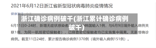 浙江确诊病例破千(浙江累计确诊病例破千)