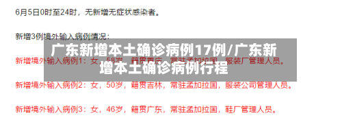 广东新增本土确诊病例17例/广东新增本土确诊病例行程-第2张图片