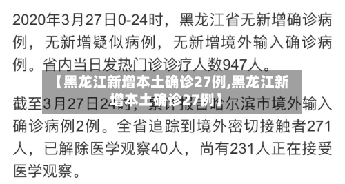 【黑龙江新增本土确诊27例,黑龙江新增本土确诊27例】-第2张图片