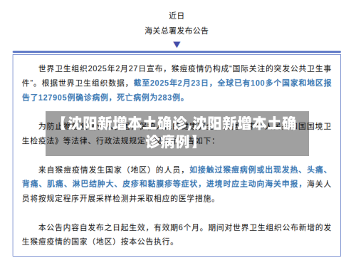 【沈阳新增本土确诊,沈阳新增本土确诊病例】-第3张图片