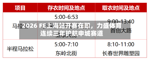 2026 FE上海站开赛在即	，力盛体育连续三年护航申城赛道-第2张图片