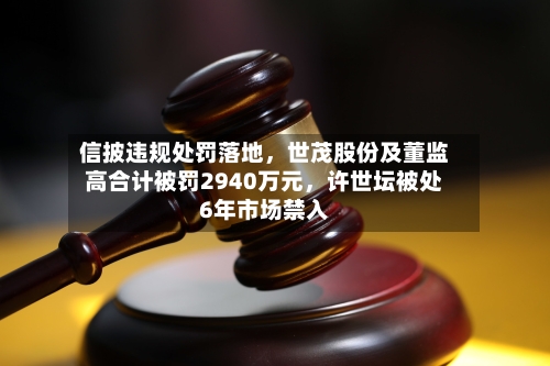 信披违规处罚落地，世茂股份及董监高合计被罚2940万元，许世坛被处6年市场禁入-第2张图片