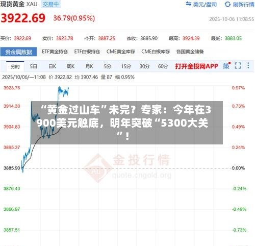 “黄金过山车”未完？专家：今年在3900美元触底	，明年突破“5300大关”！-第2张图片
