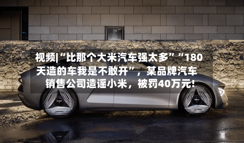 视频|“比那个大米汽车强太多”“180天造的车我是不敢开	”，某品牌汽车销售公司造谣小米，被罚40万元!-第3张图片