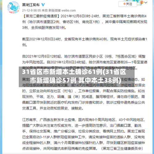 31省区市新增本土确诊61例(31省区市新增确诊57例 其中本土38例)-第3张图片