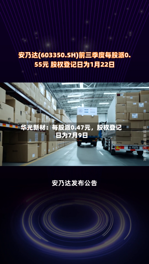华光新材：每股派0.47元，股权登记日为7月9日-第2张图片