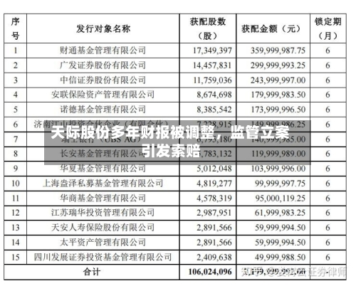 天际股份多年财报被调整，监管立案引发索赔-第3张图片