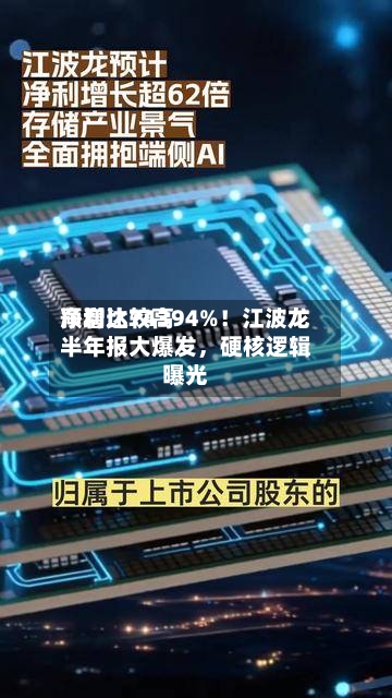 净利比较高预增达74394%！江波龙半年报大爆发	，硬核逻辑曝光-第3张图片