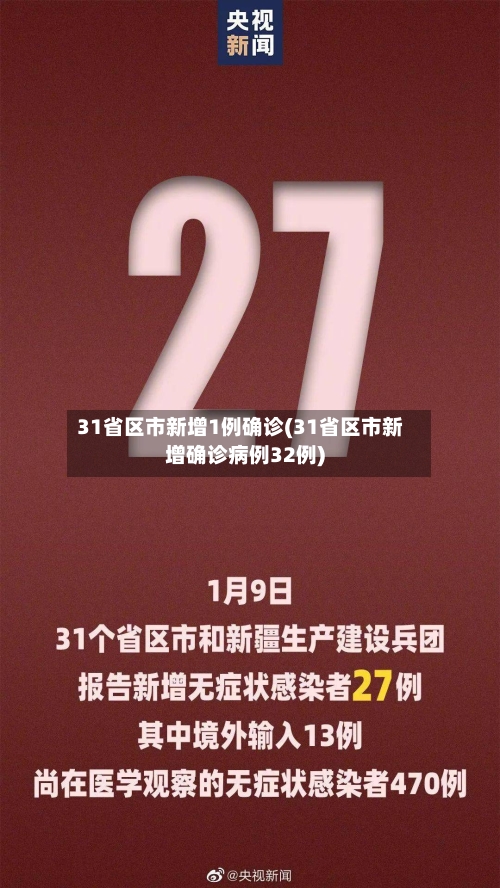 31省区市新增1例确诊(31省区市新增确诊病例32例)