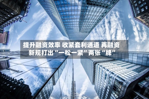 提升融资效率 收紧套利通道 再融资新规打出“一松一紧	”两张“牌”-第2张图片