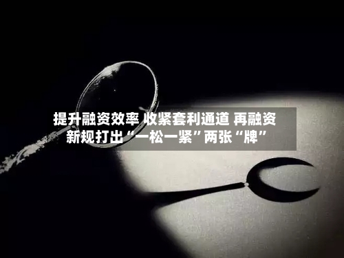 提升融资效率 收紧套利通道 再融资新规打出“一松一紧”两张“牌	”-第3张图片