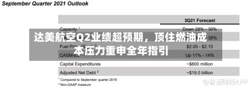 达美航空Q2业绩超预期，顶住燃油成本压力重申全年指引-第2张图片