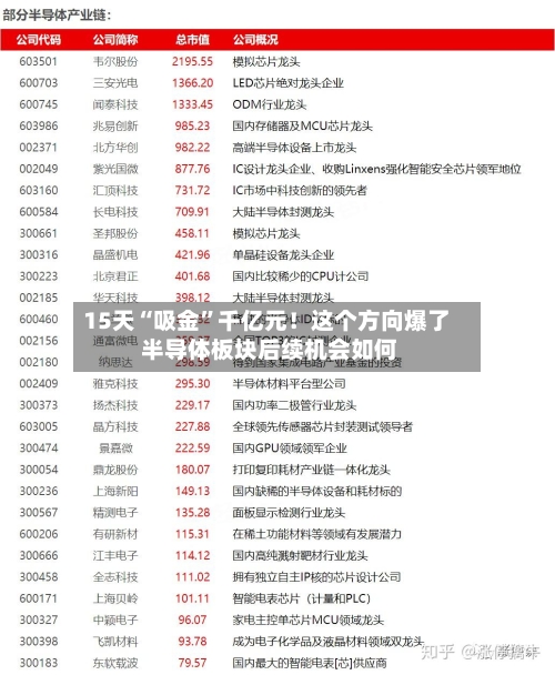 15天“吸金”千亿元！这个方向爆了 半导体板块后续机会如何-第3张图片