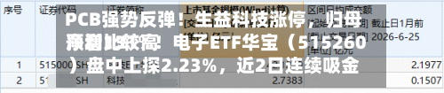 PCB强势反弹！生益科技涨停	，归母净利比较高预增131%！电子ETF华宝（515260）盘中上探2.23%，近2日连续吸金！-第3张图片