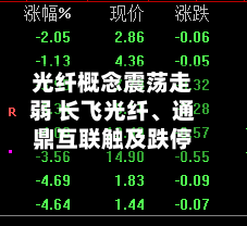 光纤概念震荡走弱 长飞光纤、通鼎互联触及跌停-第2张图片