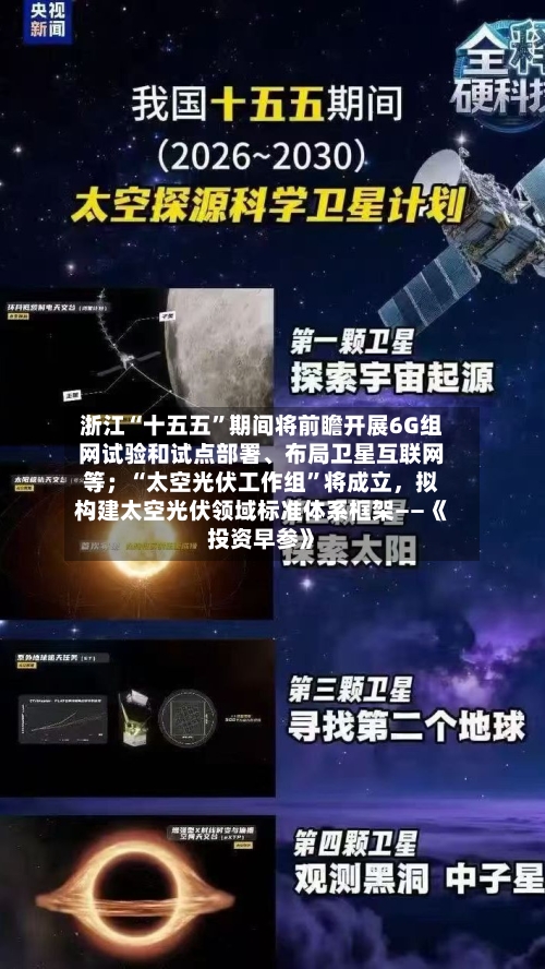 浙江“十五五”期间将前瞻开展6G组网试验和试点部署、布局卫星互联网等；“太空光伏工作组”将成立	，拟构建太空光伏领域标准体系框架——《投资早参》-第2张图片
