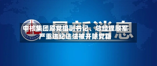 中核集团原党组副书记、总经理顾军严重违纪违法被开除党籍-第2张图片