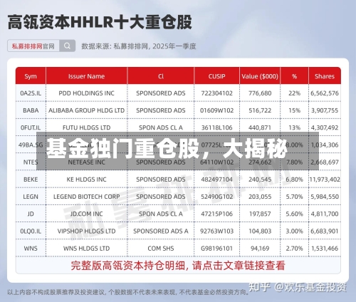 基金独门重仓股，大揭秘-第2张图片