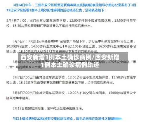 西安新增1例本土确诊病例/西安新增1例本土确诊病例轨迹