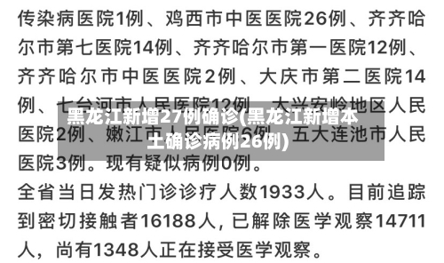 黑龙江新增27例确诊(黑龙江新增本土确诊病例26例)