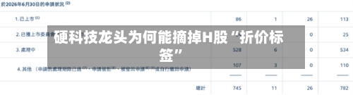 硬科技龙头为何能摘掉H股“折价标签”
