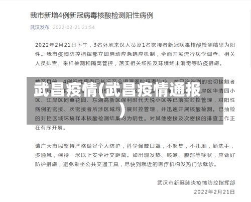 武昌疫情(武昌疫情通报)