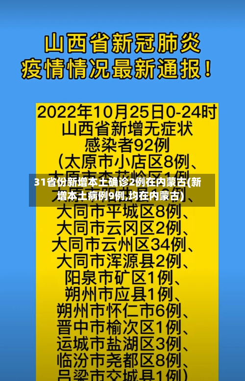 31省份新增本土确诊2例在内蒙古(新增本土病例9例,均在内蒙古)-第2张图片