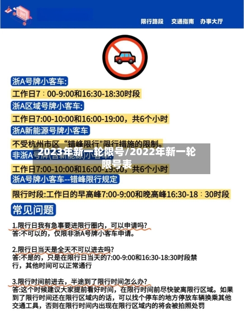 2023年新一轮限号/2022年新一轮限号表
