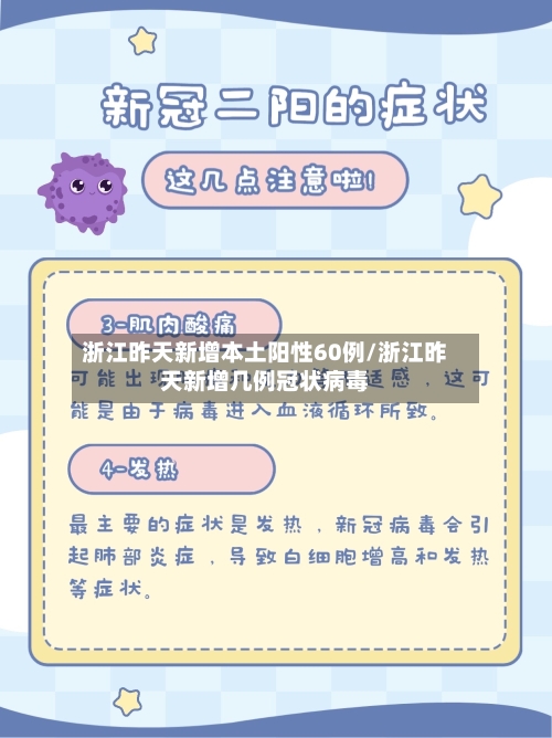 浙江昨天新增本土阳性60例/浙江昨天新增几例冠状病毒