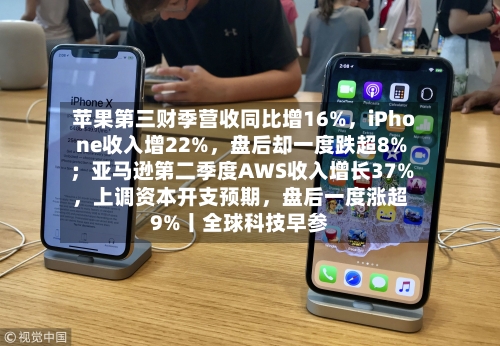 苹果第三财季营收同比增16%，iPhone收入增22%	，盘后却一度跌超8%；亚马逊第二季度AWS收入增长37%，上调资本开支预期，盘后一度涨超9%丨全球科技早参-第2张图片