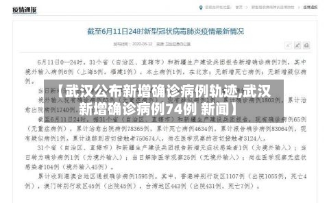 【武汉公布新增确诊病例轨迹,武汉新增确诊病例74例 新闻】