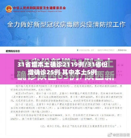 31省增本土确诊2119例/31省份增确诊25例 其中本土5例-第2张图片