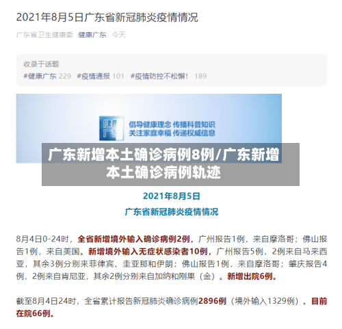 广东新增本土确诊病例8例/广东新增本土确诊病例轨迹