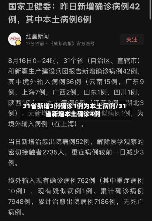 31省新增3例确诊1例为本土病例/31省新增本土确诊4例-第3张图片