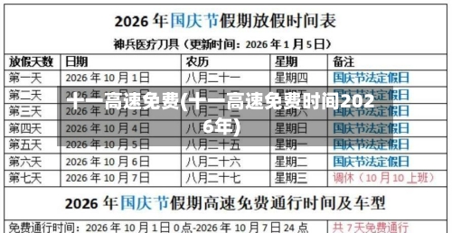 十一高速免费(十一高速免费时间2026年)