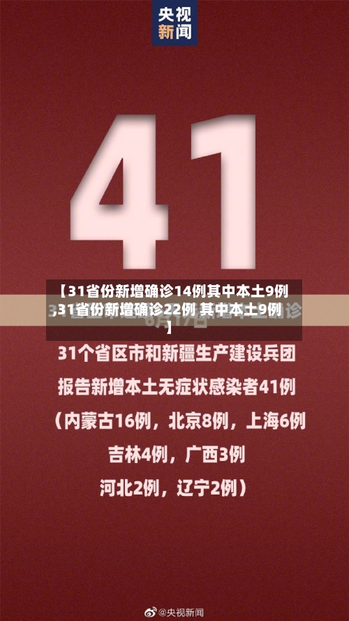 【31省份新增确诊14例其中本土9例,31省份新增确诊22例 其中本土9例】