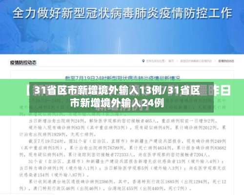 31省区市新增境外输入13例/31省区市新增境外输入24例