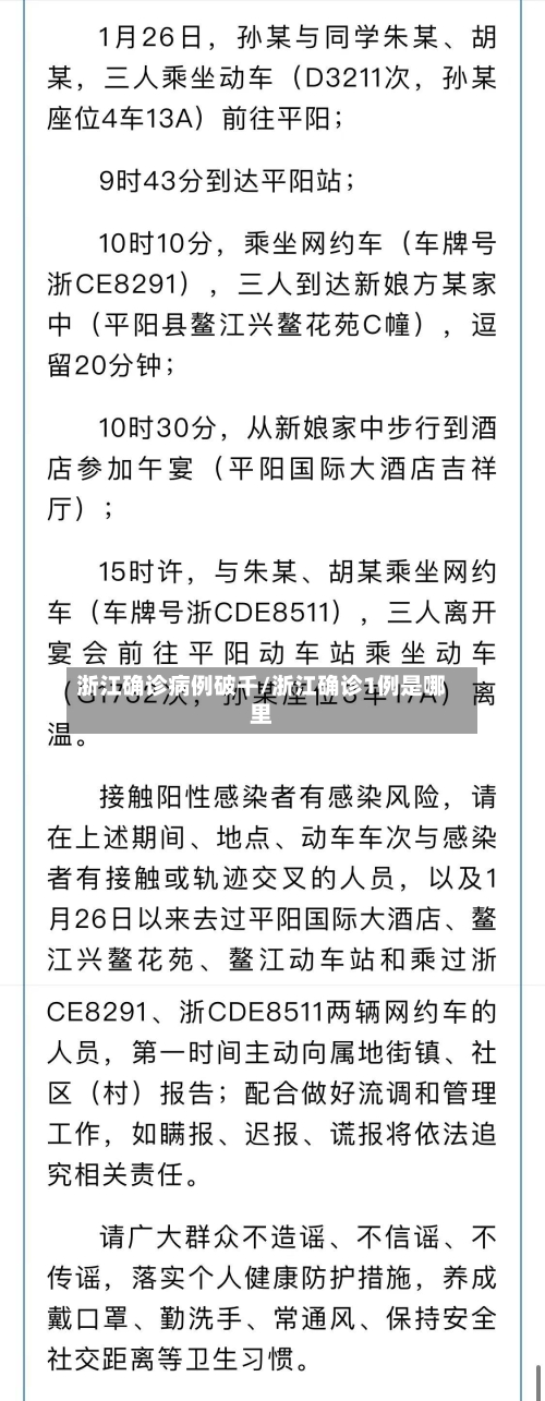 浙江确诊病例破千/浙江确诊1例是哪里