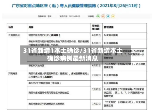 31省新增1本土确诊/31省新增本土确诊病例最新消息-第3张图片