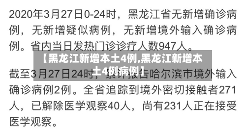 【黑龙江新增本土4例,黑龙江新增本土4例病例】