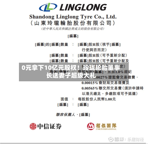 0元拿下10亿元股权!玲珑轮胎董事长送妻子超级大礼-第2张图片