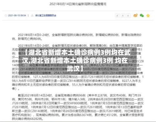 【湖北省新增本土确诊病例3例均在武汉,湖北省新增本土确诊病例3例 均在武汉】-第2张图片