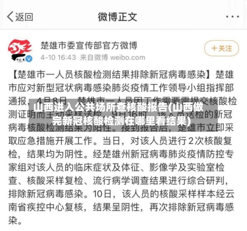 山西进入公共场所查核酸报告(山西做完新冠核酸检测在哪里看结果)-第2张图片