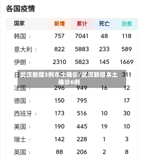 武汉新增3例本土确诊/武汉新增本土确诊6例