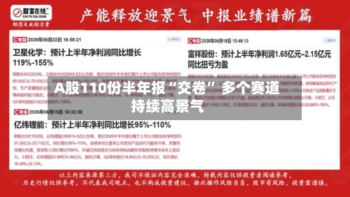 A股110份半年报“交卷” 多个赛道持续高景气
