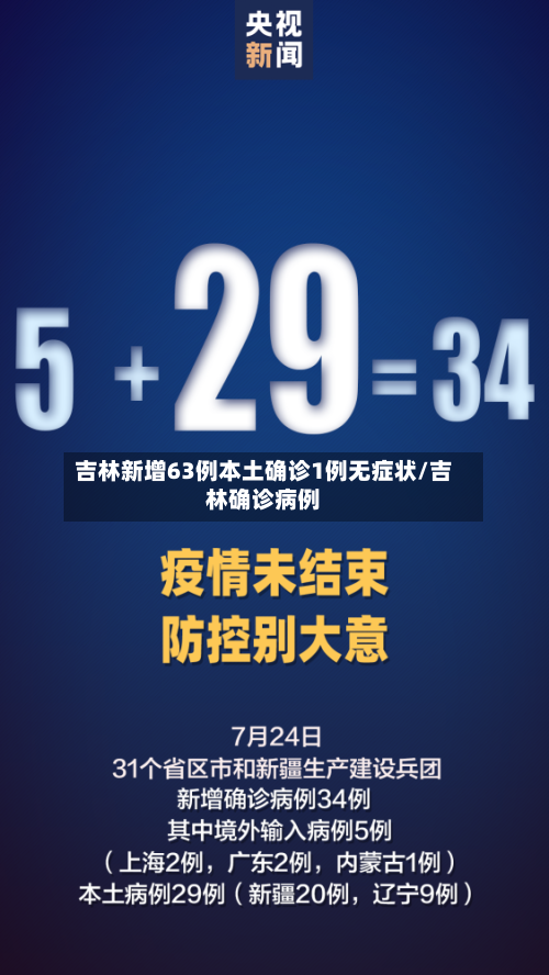 吉林新增63例本土确诊1例无症状/吉林确诊病例