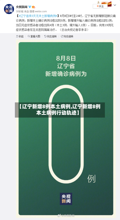 【辽宁新增8例本土病例,辽宁新增8例本土病例行动轨迹】