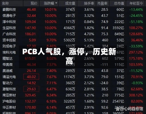 PCB人气股，涨停	，历史新高-第2张图片