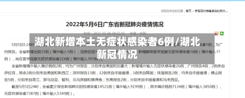 湖北新增本土无症状感染者6例/湖北新冠情况